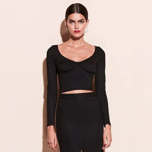 Fleur Du Mal Long Sleeve Knit Bra Top - Picture 10 of 10